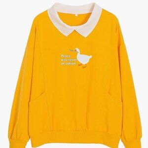 Kawaii Cute Duck Sweatshirt Women's Large NWOT